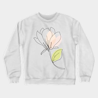 magnolia line art, magnolia illustration Crewneck Sweatshirt